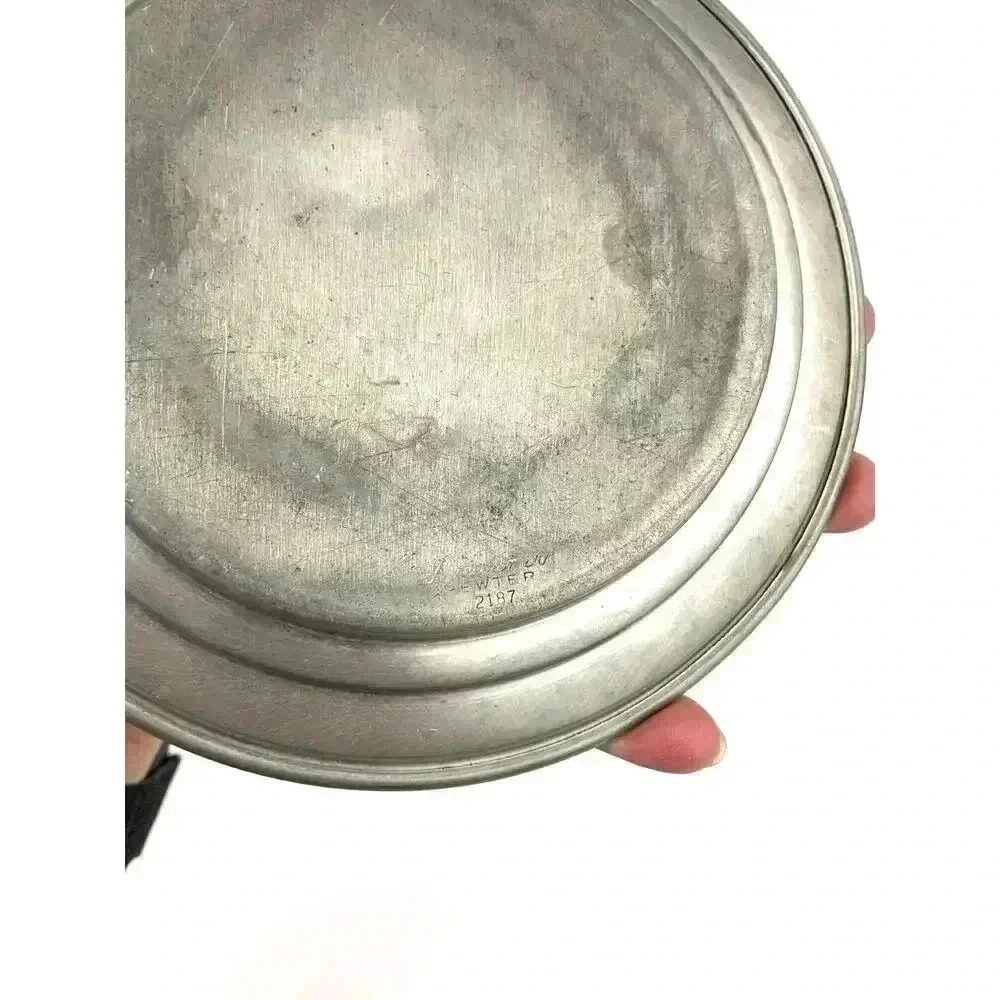 VTG Preisner Pewter Butter Dish Plate ONLY Replacement #2187 Home Decor Silver - Picture 7 of 10